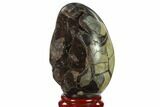 Septarian Dragon Egg Geode - Black Crystals #137949-2